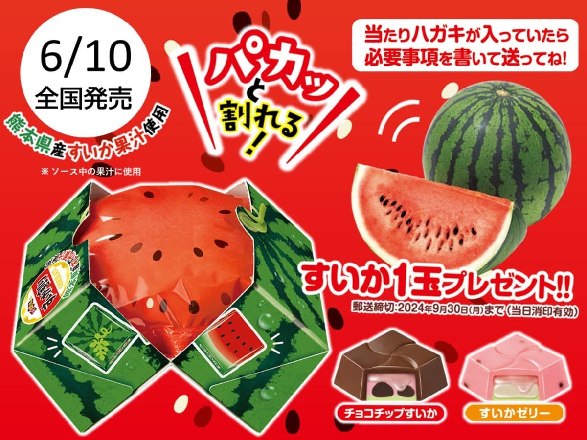 本日 6月10日（月）発売！パカっと割れる「チロルのすいか割りBOX
