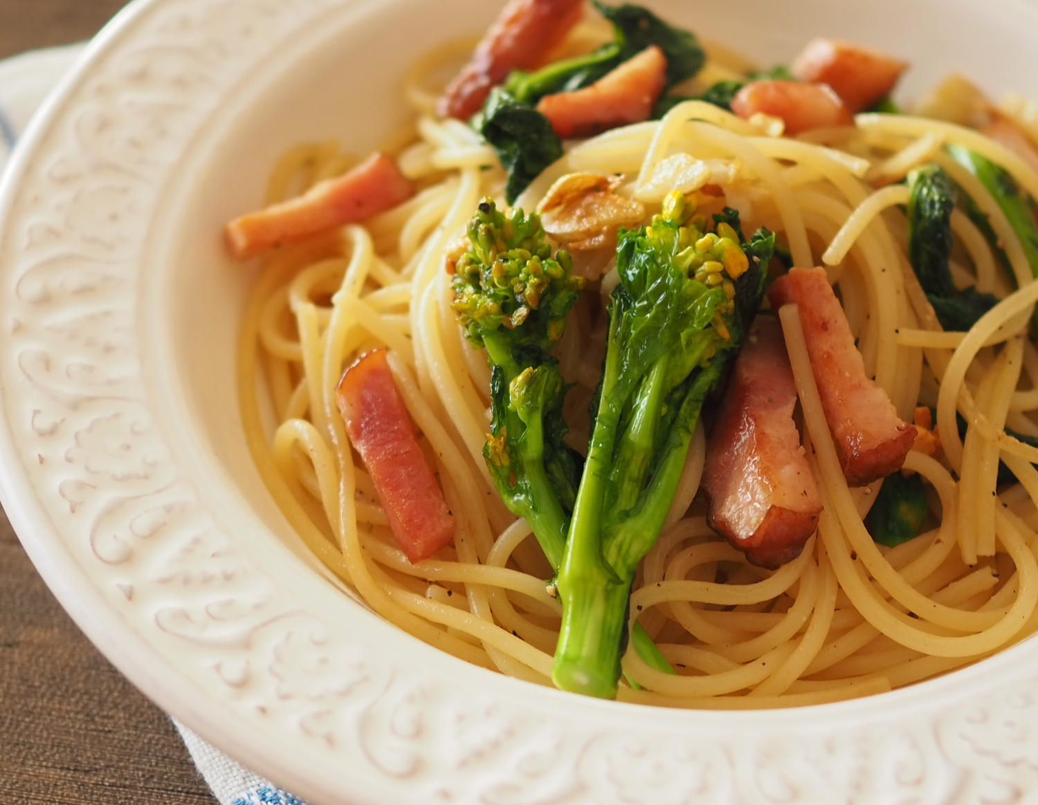 菜の花とベーコンのパスタ トクバイニュース